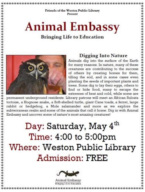 Animal Embassy Digs Into Nature 5/4